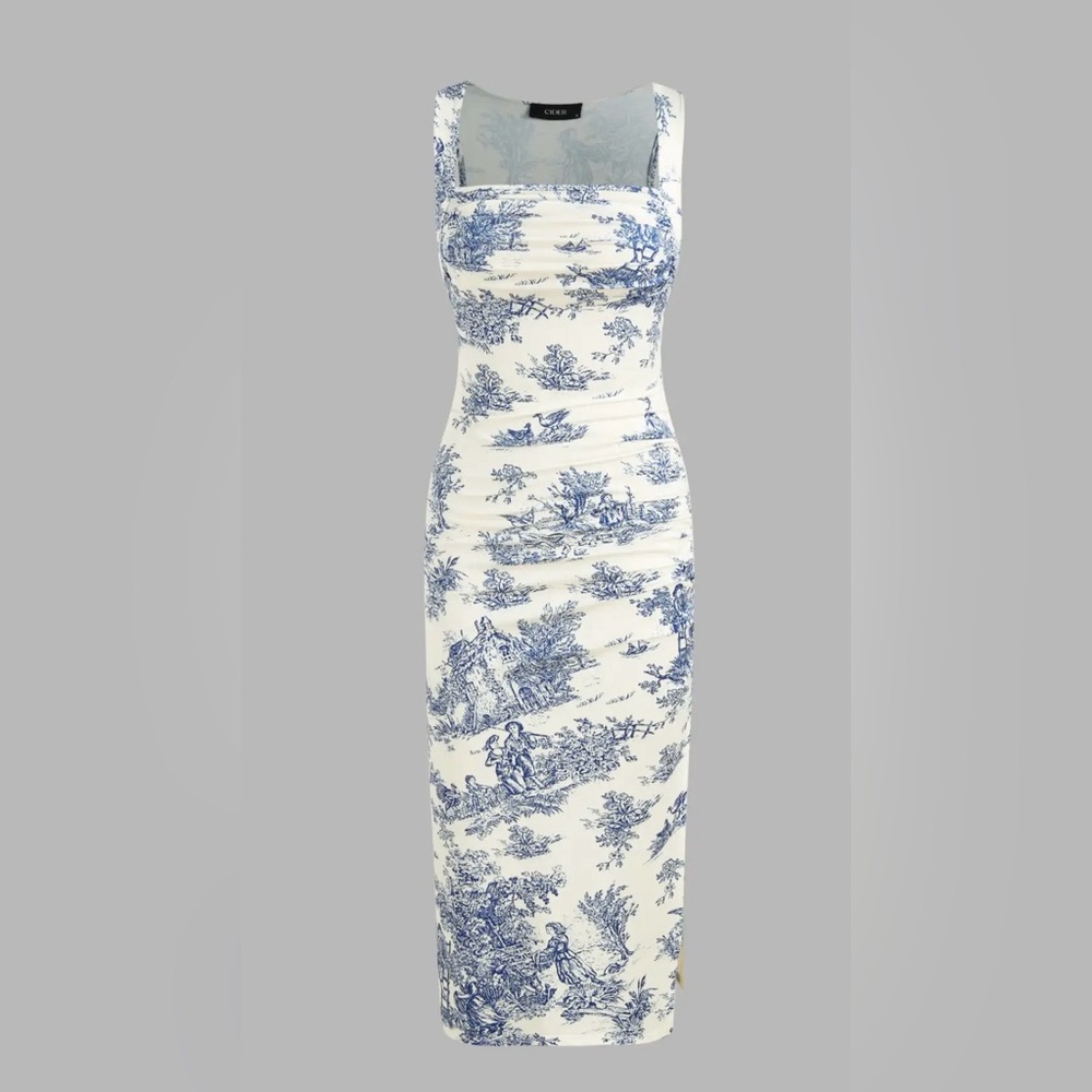 TOILE DE JOUY RUCHED SPLIT MAXI - Picture 5 of 10